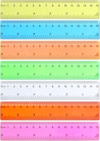 14 Pack Assorted Color Clear Rulers 6 inch Small Rulers, Transparent Metric Ruler Set with Inches and Centimeters for DIY Crafts Classroom School Home Office Supplies in Saudi Arabia