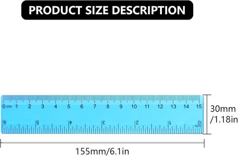 14 Pack Assorted Color Clear Rulers 6 inch Small Rulers, Transparent Metric Ruler Set with Inches and Centimeters for DIY Crafts Classroom School Home Office Supplies in Saudi Arabia