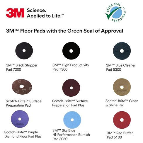 3M Buffer Floor Pad 5100, Red, 19", Removes Soil, Scratches, Scuff Marks, and Black Shoe Heel Marks in Saudi Arabia