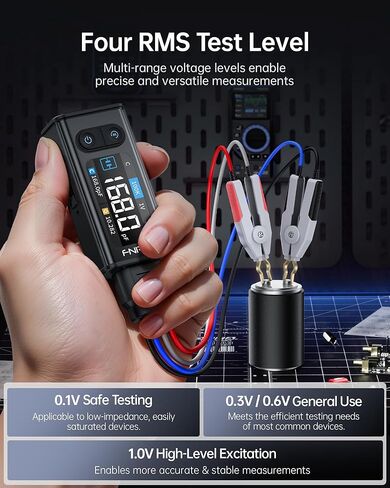 FNIRSI LCR-ST2 100 كيلو هرتز LCR ESR متر الملقط، SMD واختبار المكونات من خلال الفتحة، مقارنة الفرز التلقائي، المقاوم، المحث، الصمام الثنائي، اختبار المكثف، قياس الجهد والاستمرارية، مسح كامل النطاق in Kuwait