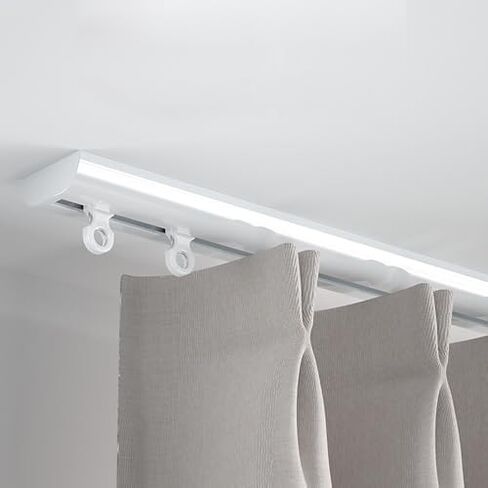 Double Row Curtain Track Silent Heavy Duty Drop Ceiling for Curtains-Room Divider,Ultra-Long Ceiling Curtain Track Room Divider for Heavy Blackout Curtains - Versatile 4ft to 40ft Single Tra in Saudi Arabia