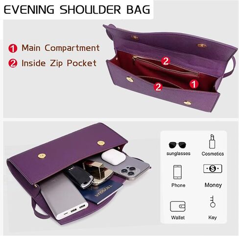 JBRUN Evening Clutch Purses for Women PU Leather Shoulder Handbags Crossbody Bags in Saudi Arabia