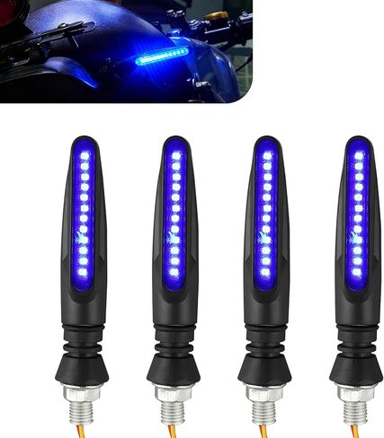4 قطع من مصابيح إشارة الانعطاف للدراجات النارية، مصابيح مؤشر LED متتابعة 12 فولت، ومضات عالية السطوع للدراجات النارية، عالمية للدراجات النارية والدراجات البخارية والطرادات الرباعية والطرق الوعرة (أصفر) in Saudi Arabia