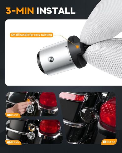 PBYMT 2 بوصة إشارات الانعطاف LED، 1157 خلفية 48 LED إشارات الانعطاف مجموعة ضوء الفرامل مع 2 غطاء عدسة مدخنة مناسب لـ Harley Davidson Touring Sportster Dyna Softail Iron 883 1986-2024 in Saudi Arabia