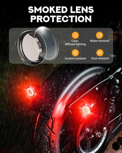 PBYMT 2 بوصة إشارات الانعطاف LED، 1157 خلفية 48 LED إشارات الانعطاف مجموعة ضوء الفرامل مع 2 غطاء عدسة مدخنة مناسب لـ Harley Davidson Touring Sportster Dyna Softail Iron 883 1986-2024 in Saudi Arabia