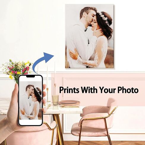 Custom Canvas Prints with Your Photos - Personalized Pictures Print, Wall Art Poster Customized Prints Photo Gifts, Canvas Printing for Wedding, Family, Baby, Pets, Home Office Decor (Framed, 14x11) in Saudi Arabia