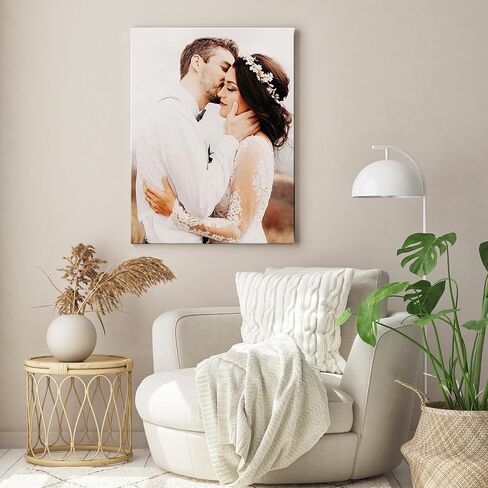 Custom Canvas Prints with Your Photos - Personalized Pictures Print, Wall Art Poster Customized Prints Photo Gifts, Canvas Printing for Wedding, Family, Baby, Pets, Home Office Decor (Framed, 14x11) in Saudi Arabia