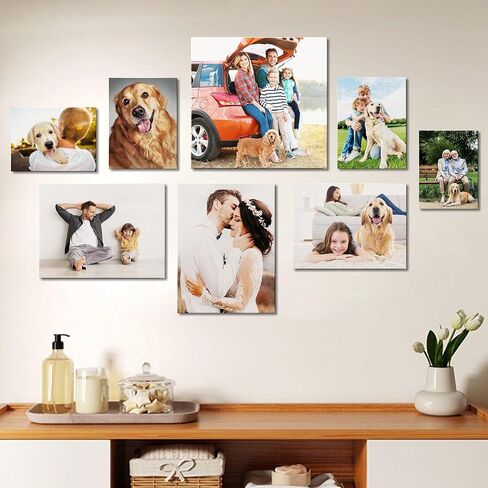 Custom Canvas Prints with Your Photos - Personalized Pictures Print, Wall Art Poster Customized Prints Photo Gifts, Canvas Printing for Wedding, Family, Baby, Pets, Home Office Decor (Framed, 14x11) in Saudi Arabia