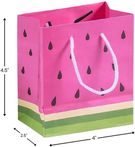 Fun Express Tutti Frutti Fruit Designed Gift Bags - Set of 12 - Strawberry, Watermelon, Kiwi, Orange - Party Favor Supplies in Saudi Arabia