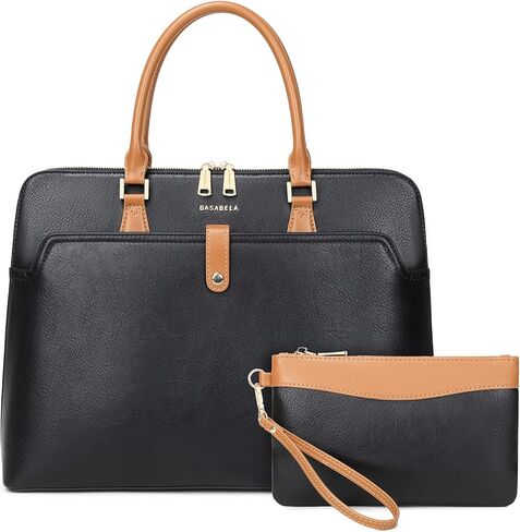 Tie Dye Brown Handmade Laptop 15.6inch Vegan Leather Briefcase Office Tote Bags for Women Men Work, Large Stylish Business Computer Shoulder Handbags with Wristlet Wallet, Waterproof Luxury Bag in Saudi Arabia