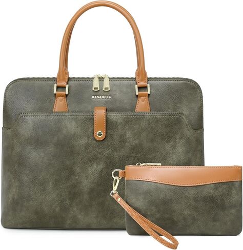 Tie Dye Brown Handmade Laptop 15.6inch Vegan Leather Briefcase Office Tote Bags for Women Men Work, Large Stylish Business Computer Shoulder Handbags with Wristlet Wallet, Waterproof Luxury Bag in Saudi Arabia
