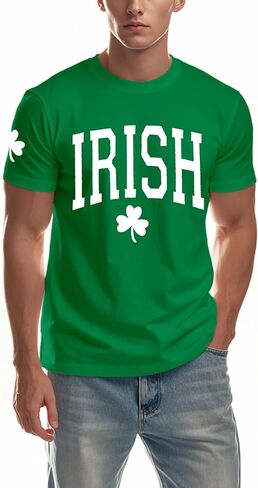 LBP Men's St Patricks Day Shirt Irish Lucky Shamrocks T-Shirt Paddy's Day Tees Saint Patrick's Day Tops in Kuwait
