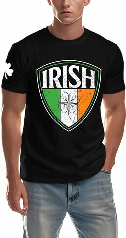 LBP Men's St Patricks Day Shirt Irish Lucky Shamrocks T-Shirt Paddy's Day Tees Saint Patrick's Day Tops in Saudi Arabia