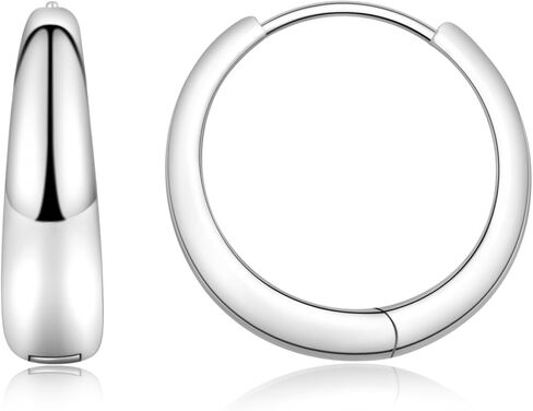 Monkton Huggie Earrings S925 Sterling Silver Small Hoop Earrings - 15mm Chic Lightweight Hypoallergenic Women's Jewelry in Kuwait