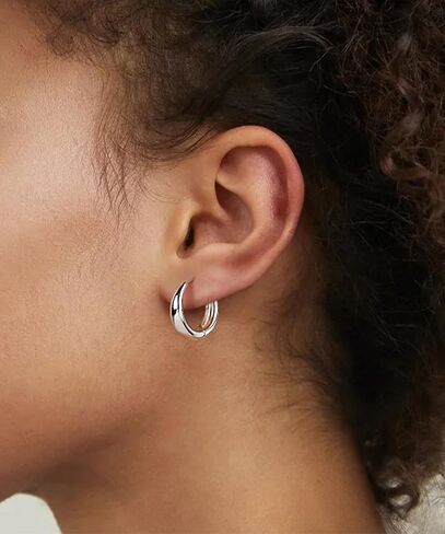 Monkton Huggie Earrings S925 Sterling Silver Small Hoop Earrings - 15mm Chic Lightweight Hypoallergenic Women's Jewelry in Kuwait