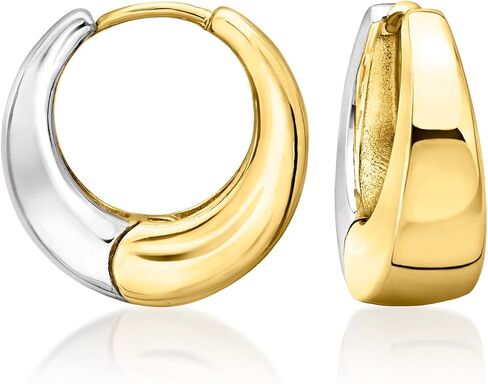 Ross-Simons Silver and 14kt Gold-Plated Chunky Hoop Earrings in Saudi Arabia