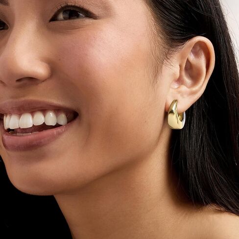 Ross-Simons Silver and 14kt Gold-Plated Chunky Hoop Earrings in Saudi Arabia