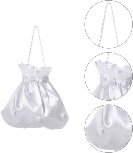 ABOOFAN Wedding Candy Bags Drawstring Pouches 2-Pack 8.66X8.26 Inch Satin Bridal Bags with Lace for Wedding Party Favors and Candy Packaging in Saudi Arabia