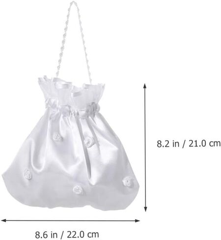 ABOOFAN Wedding Candy Bags Drawstring Pouches 2-Pack 8.66X8.26 Inch Satin Bridal Bags with Lace for Wedding Party Favors and Candy Packaging in Saudi Arabia