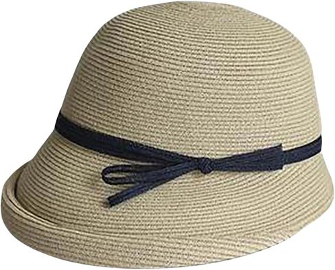 CORIRESHA Women's Vintage 1920s Audrey Hepburn Hat Bow Straw Cloche Beach Sun Cap in Saudi Arabia
