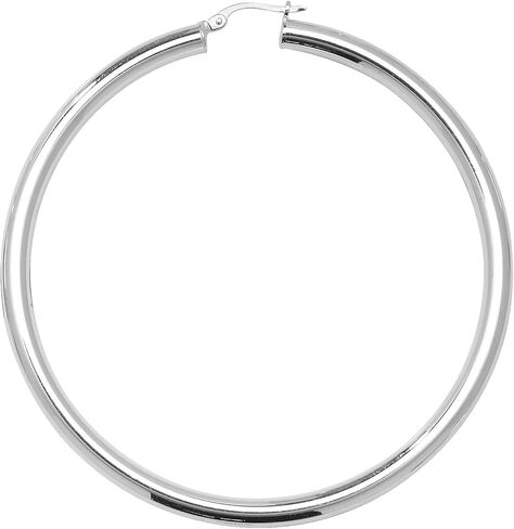 925 Sterling Silver Women Hoop Earrings - 10, 15, 20, 25, 30, 40, 50, 60mm WJS11516MM10 in Saudi Arabia