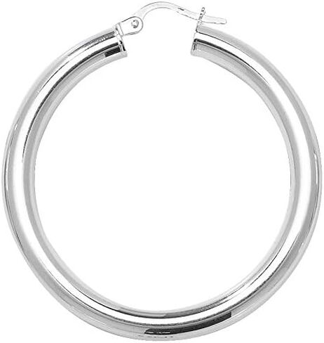 925 Sterling Silver Women Hoop Earrings - 10, 15, 20, 25, 30, 40, 50, 60mm WJS11516MM10 in Saudi Arabia