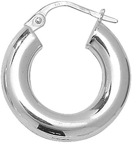925 Sterling Silver Women Hoop Earrings - 10, 15, 20, 25, 30, 40, 50, 60mm WJS11516MM10 in Saudi Arabia