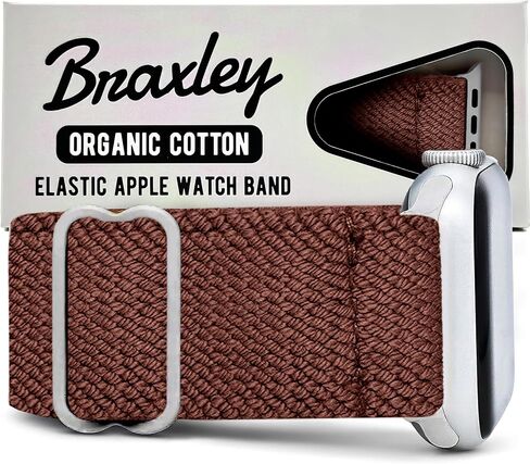 أساور Braxley - أحزمة ساعات من القطن العضوي للنساء والرجال، متوافقة مع جميع أحجام وسلاسل ساعات Apple - قابلة للغسل، ماصة للعرق، قابلة للتنفس، أحزمة ساعة ذكية مرنة in Kuwait