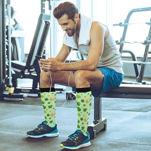 Wusikd Heart Roosters Compression Socks for Women and Men Circulation Cute Long Socks for Athletic Running 1 in Saudi Arabia