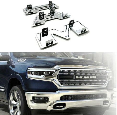 2019–2025 RAM 2500 3500 4500 Grille Emblem Chrome - مجموعة استبدال الشارة الخارجية للمركز الأمامي in Saudi Arabia