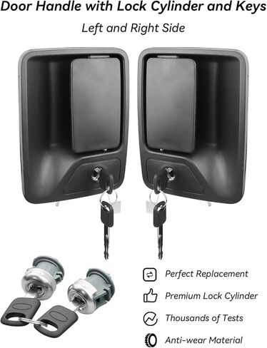 Exterior Door Handle with Ignition and Lock Cylinder Fit for Ford F-250 F-350 F-450 F-550 1998-2007, Handles Repair Kit Compatible with Excursion 2000-2005 in Saudi Arabia