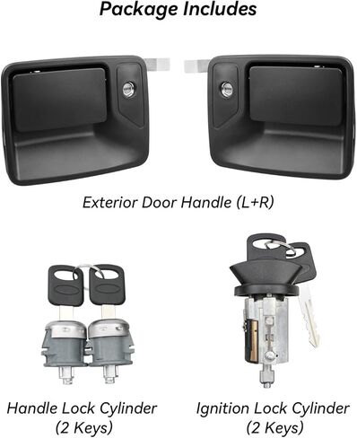 Exterior Door Handle with Ignition and Lock Cylinder Fit for Ford F-250 F-350 F-450 F-550 1998-2007, Handles Repair Kit Compatible with Excursion 2000-2005 in Saudi Arabia