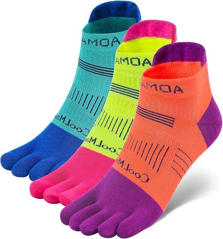 likloks Toe Socks for Men Women - Athletic Running Coolmax Five Finger Socks Ankle - Soft and Breathable (3 Pairs) in Saudi Arabia