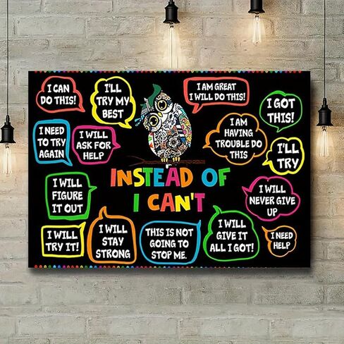 1pc Canvas Art Painting | Enchanting Owl Teacher Wall Art Painting, suitable for home bedroom, kitchen, living room, and office decoration. (Note: photo frame not included), 11.81x17.72in in Saudi Arabia