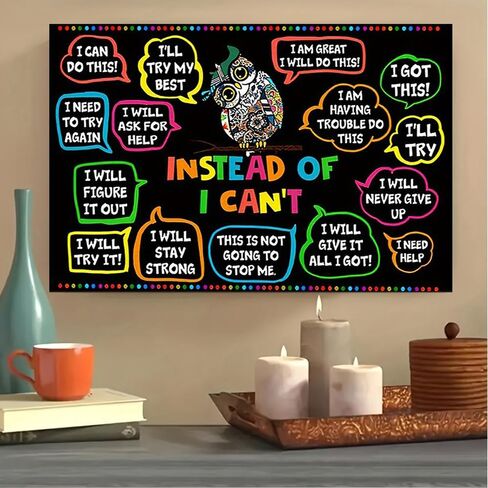1pc Canvas Art Painting | Enchanting Owl Teacher Wall Art Painting, suitable for home bedroom, kitchen, living room, and office decoration. (Note: photo frame not included), 11.81x17.72in in Saudi Arabia