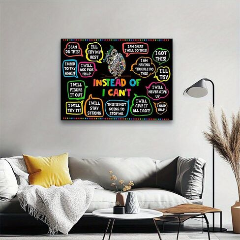 1pc Canvas Art Painting | Enchanting Owl Teacher Wall Art Painting, suitable for home bedroom, kitchen, living room, and office decoration. (Note: photo frame not included), 11.81x17.72in in Saudi Arabia