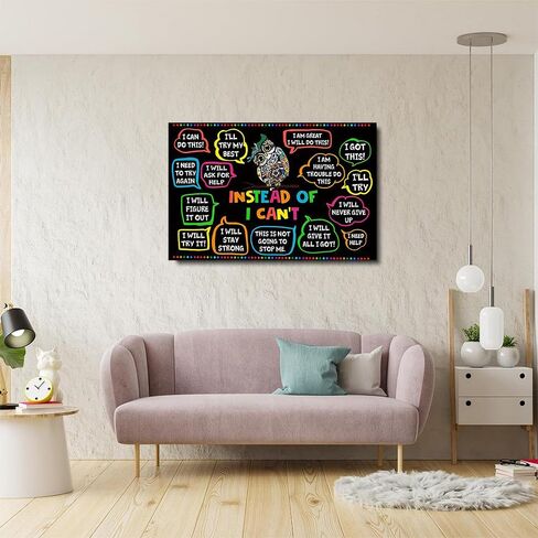 1pc Canvas Art Painting | Enchanting Owl Teacher Wall Art Painting, suitable for home bedroom, kitchen, living room, and office decoration. (Note: photo frame not included), 11.81x17.72in in Saudi Arabia