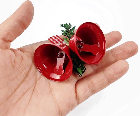 TIHOOD 6PCS 3inch Red Christmas Bells, Tree Hanging Ornament Metal Jingle Bells for Christmas Holiday Decoration in Saudi Arabia