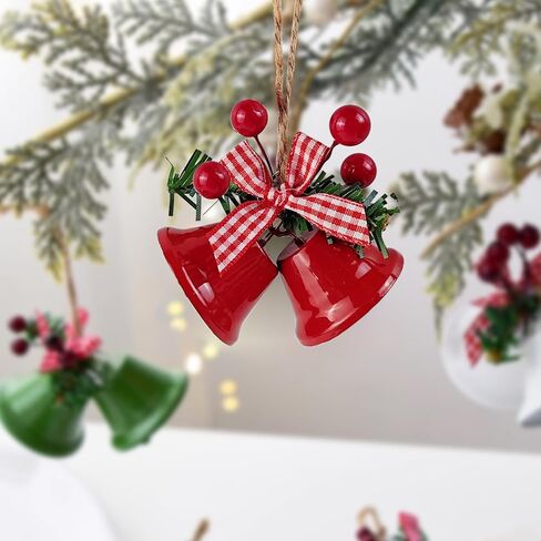 TIHOOD 6PCS 3inch Red Christmas Bells, Tree Hanging Ornament Metal Jingle Bells for Christmas Holiday Decoration in Saudi Arabia