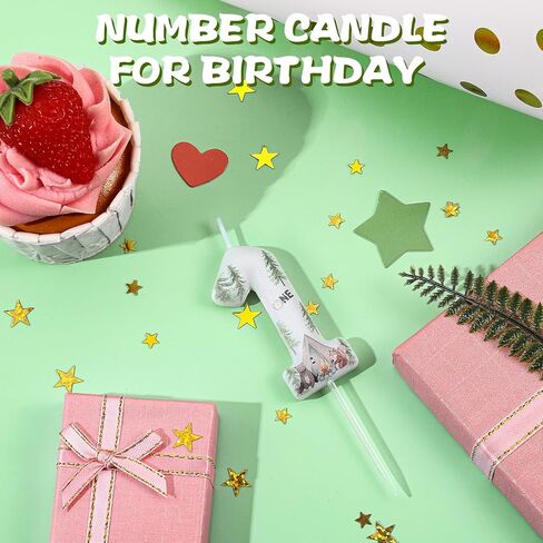 MTLEE Camper 1 Candle for First Birthday Cute Camping Number 1 Candle Camping Numeral Birthday Cake Toppers Party Decorations for 1st Anniversary Party Supplies in Saudi Arabia
