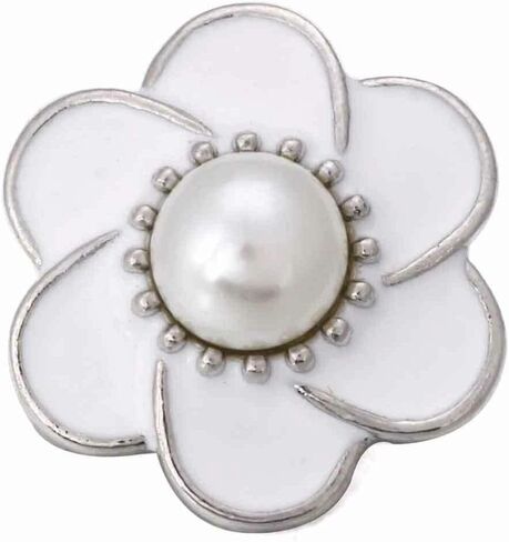 Choose a Color | Flower Snap Jewelry Ginger Charm Pearl Enamel 18MM Button Fits Women's Custom Bracelets, Necklaces, Keychains, Rings in Saudi Arabia
