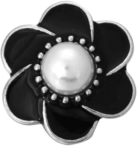 Choose a Color | Flower Snap Jewelry Ginger Charm Pearl Enamel 18MM Button Fits Women's Custom Bracelets, Necklaces, Keychains, Rings in Saudi Arabia