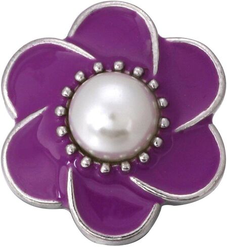 Choose a Color | Flower Snap Jewelry Ginger Charm Pearl Enamel 18MM Button Fits Women's Custom Bracelets, Necklaces, Keychains, Rings in Saudi Arabia