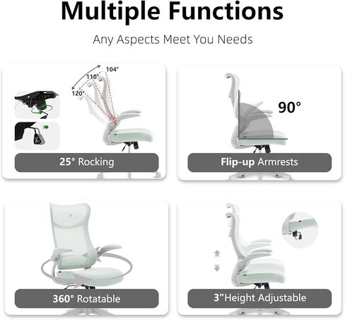 TT Airflex V2 Mesh Ergonomic Super Soft Wide Cushion Office Computer Desk Chair Adjustable Arms (Minty Green) in Saudi Arabia