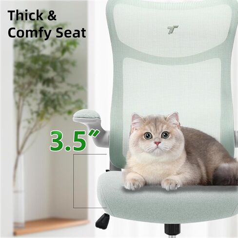 TT Airflex V2 Mesh Ergonomic Super Soft Wide Cushion Office Computer Desk Chair Adjustable Arms (Minty Green) in Saudi Arabia