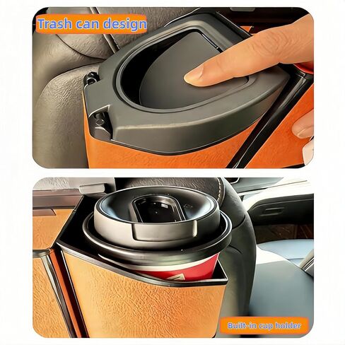 2026 Upgrade 4-in-1 Car Organizer Back Seat, Leather Multifunctional Car Organizer and Storage Box with Cup Holders for Hold Phone, Snacks, Drinks, Handbag, Keep Your Ride Clean & Organized (Black) in Saudi Arabia