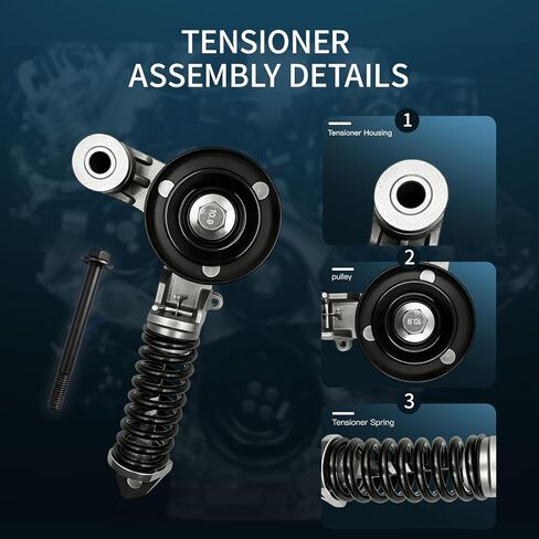 Belt Tensioner Assembly with Pulley(L4 1.4L) Compatible with 2011-2016 Chevy Cruze 2016 Cruze Limited 2012-2019 Sonic 2013-2020 Trax 2013-2020 Buick Encore Replace#55565236 in Saudi Arabia