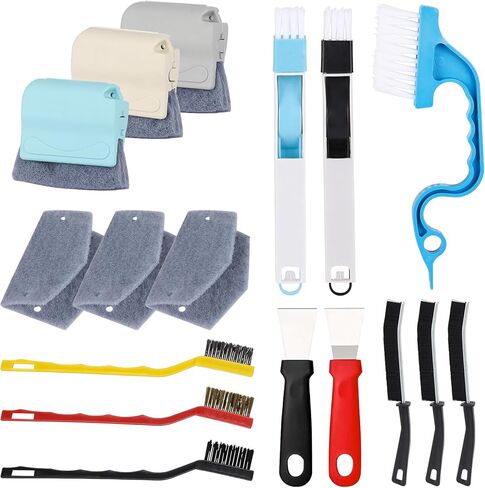 17 قطعة منظف مسار النافذة، مجموعة أدوات تنظيف أخدود النافذة in Kuwait