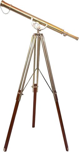 Designer Handmade Anchor Master Nautical Single Barrel Telescope Royal Vintage Shiny Brass Finish Adjustable Tripod Stand for Collectibles in Saudi Arabia
