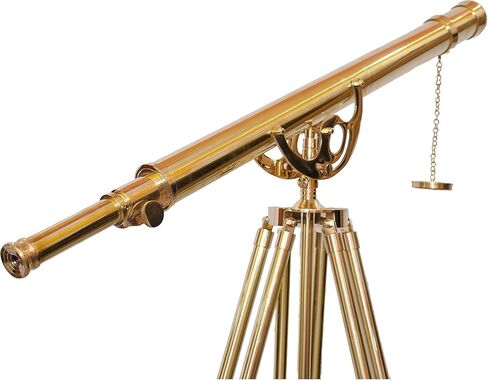 Designer Handmade Anchor Master Nautical Single Barrel Telescope Royal Vintage Shiny Brass Finish Adjustable Tripod Stand for Collectibles in Saudi Arabia